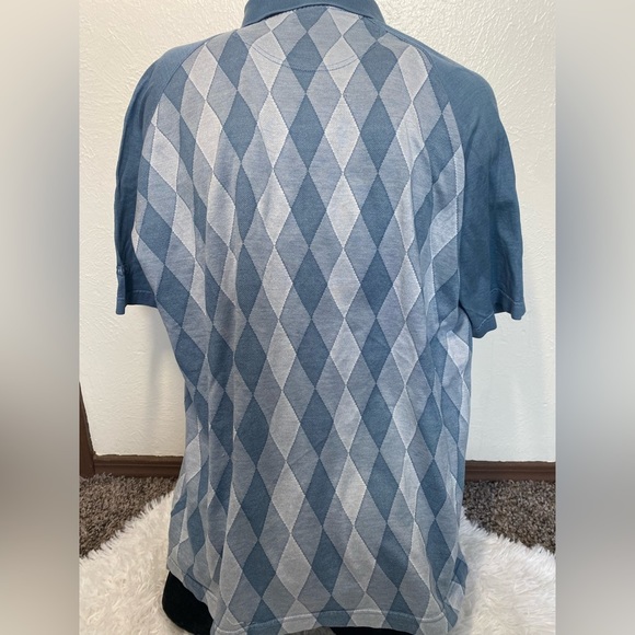 Burberry Blue Argyled Golf Polo Shirt - Picture 2 of 4